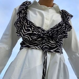 Zebra print pleated, micro pleats cute zara top